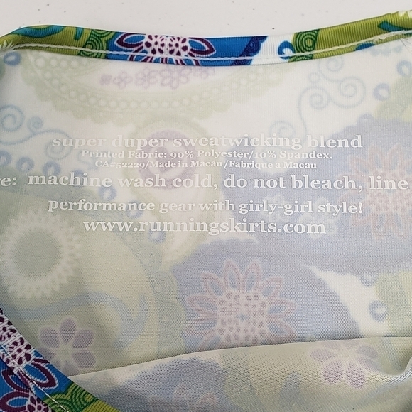 Running Skirts Paisley Print Performance Sweat Wicking Top Womens Size Small - Picture 4 of 8